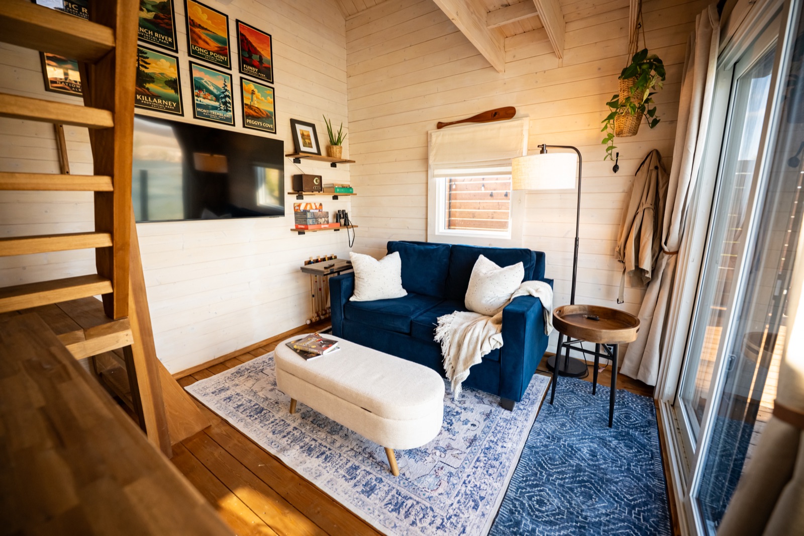 Interior of The Pondhouse cabin